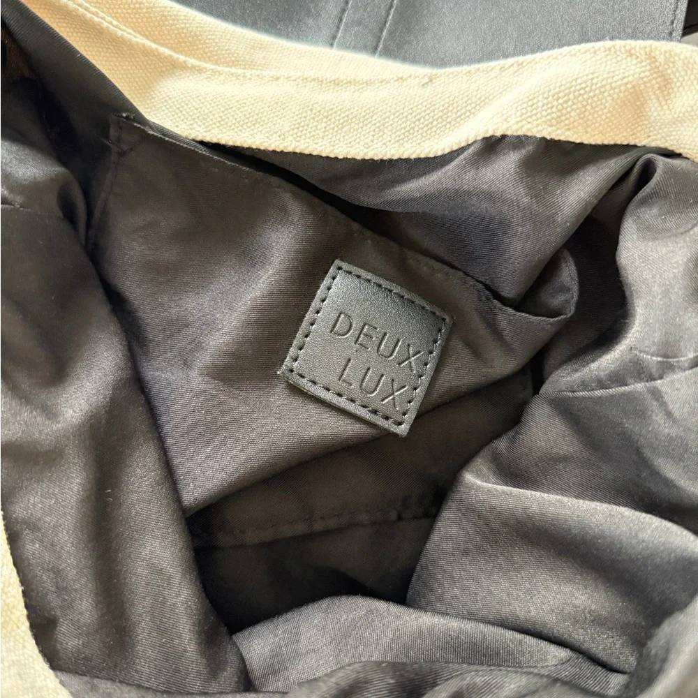 Deux Lux Canvas & Vegan Leather Backpack – Cream & Black - Picture 8 of 13